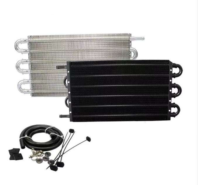 Cooling system 6 Row Aluminum Remote Transmission Oil Cooler Auto-Manual Radiator Converter Kit HAYDEN 403