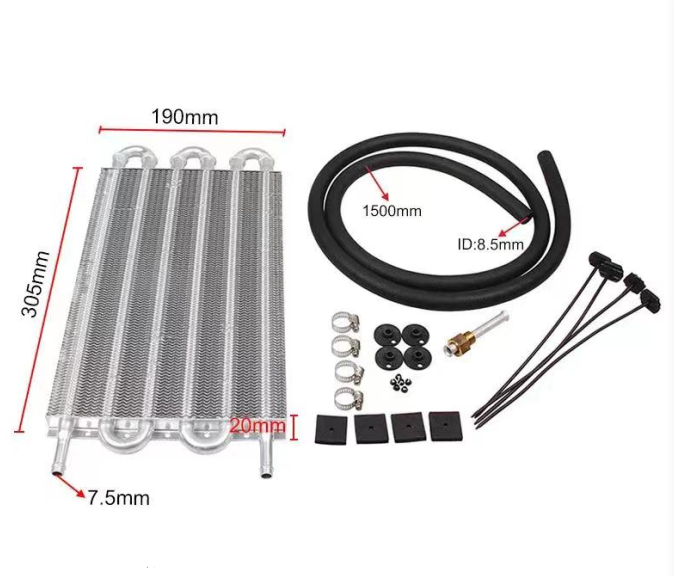 Cooling system 6 Row Aluminum Remote Transmission Oil Cooler Auto-Manual Radiator Converter Kit HAYDEN 403