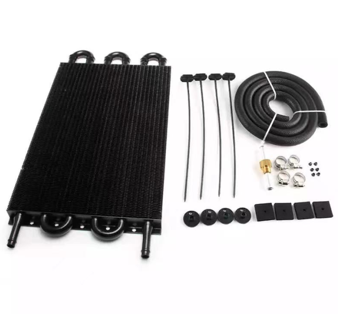 Cooling system 6 Row Aluminum Remote Transmission Oil Cooler Auto-Manual Radiator Converter Kit HAYDEN 403