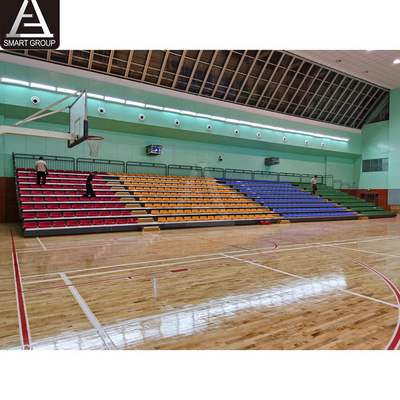 465 Seats 9 Rows 85ft Basketball Court Bleacher Seats Electric Telescopic Gym Bleachers Retractable Bleachers