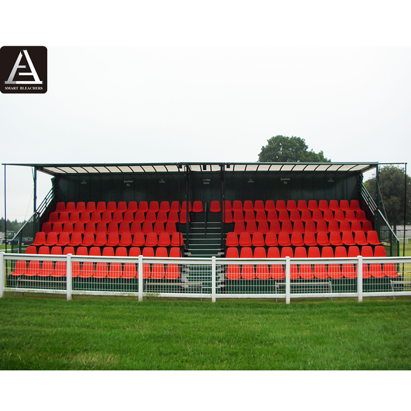 temporary bleachers seats with back plastic stadium seat with roof cover grandstand