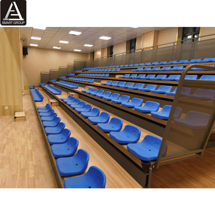 7 rows Indoor basketball court folding grandstand tribune seat retractable auditorium bleachers for sale