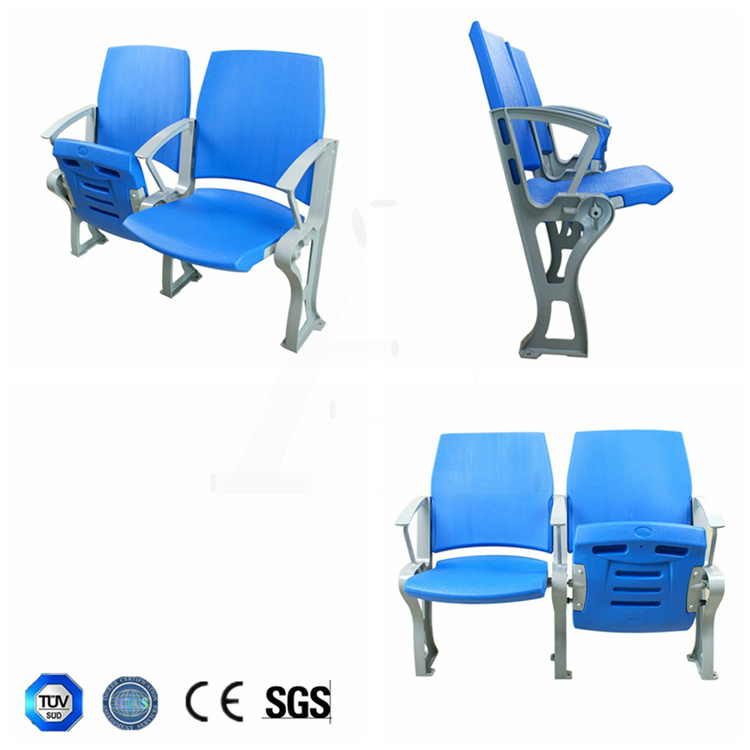 Folding Stadium Chair Seats Tip Up Chairs Soccer Stadium Seat with Aluminum Armrest