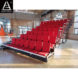 Telescopic Tribune Indoor Basketball Bleachers Seating Portable Gym Bleachers With TUV Full-loading Testing