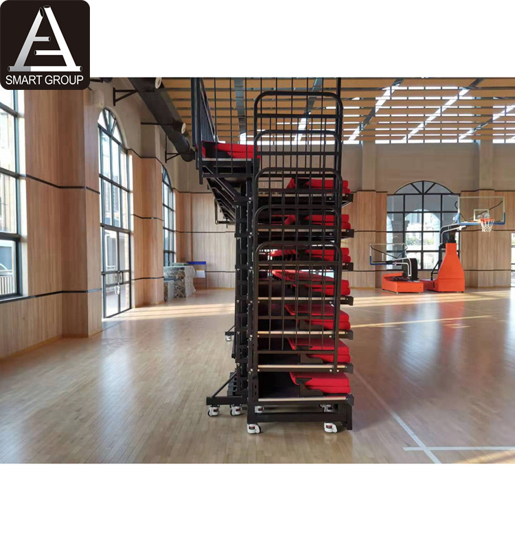 Telescopic Tribune Indoor Basketball Bleachers Seating Portable Gym Bleachers With TUV Full-loading Testing