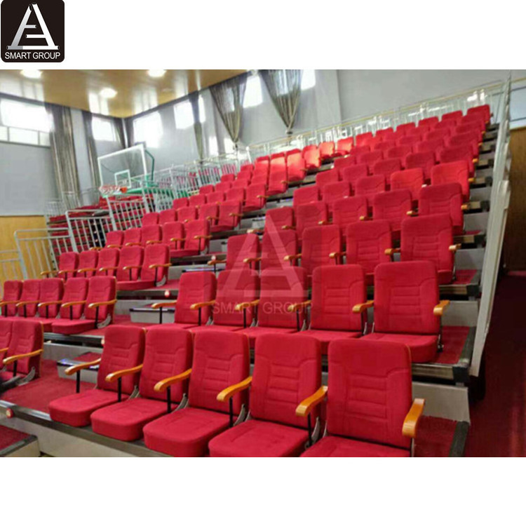 Factory Price Indoor Stadium Foldable Seat Wooden Telescopic Retractable Bleacher Seating For Sale