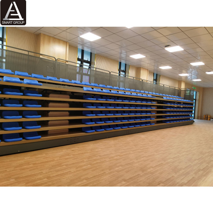 7 rows Indoor basketball court folding grandstand tribune seat retractable auditorium bleachers for sale