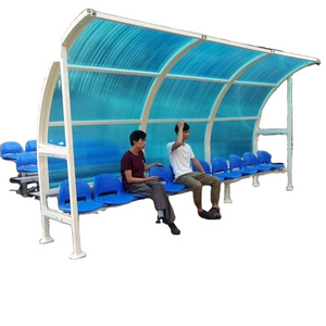 Outdoor bench for football stadium aluminium bleachers seating with roof cover for sale