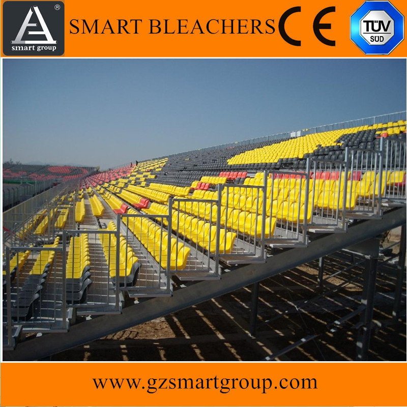 temporary bleachers seats with back plastic stadium seat with roof cover grandstand