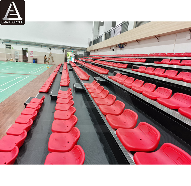 2021 Guangzhou professional retractable gym bleachers telescopic grandstand seating used gym bleachers for sale