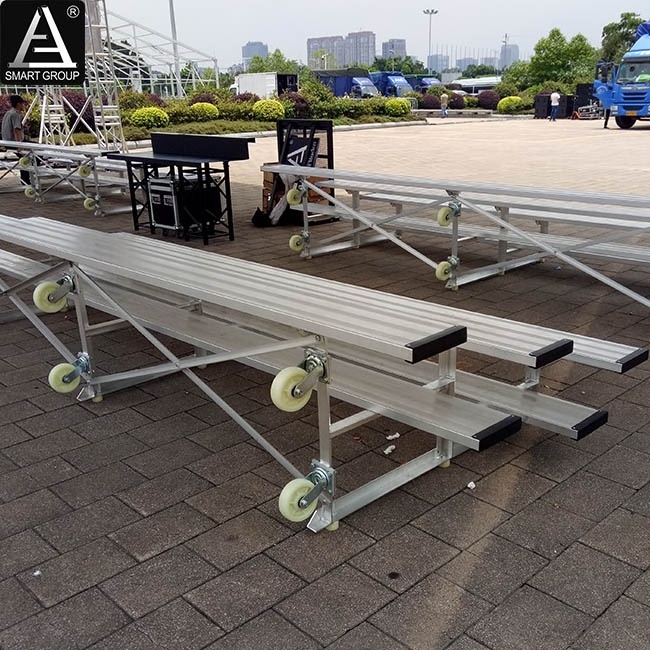 Outdoor galvanized frame tip and roll aluminum bleacher seating used bleachers for sale