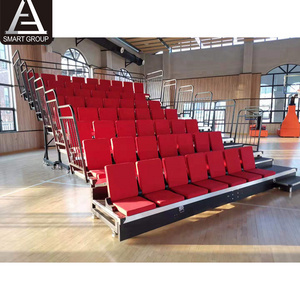 58 seats 8 Rows Latest movable telesocpic grandstand gym seating used bleachers for sale