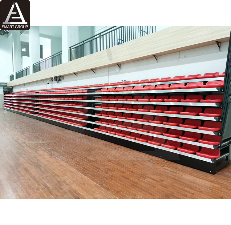 2021 Guangzhou professional retractable gym bleachers telescopic grandstand seating used gym bleachers for sale