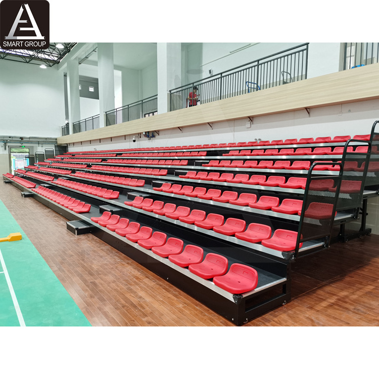 2021 Guangzhou professional retractable gym bleachers telescopic grandstand seating used gym bleachers for sale