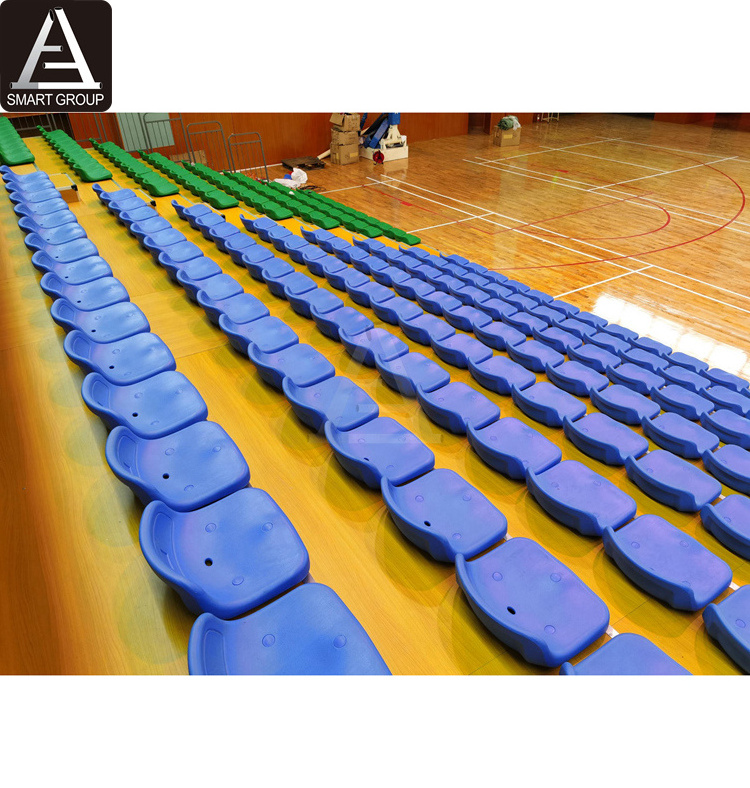 465 Seats 9 Rows 85ft Basketball Court Bleacher Seats Electric Telescopic Gym Bleachers Retractable Bleachers