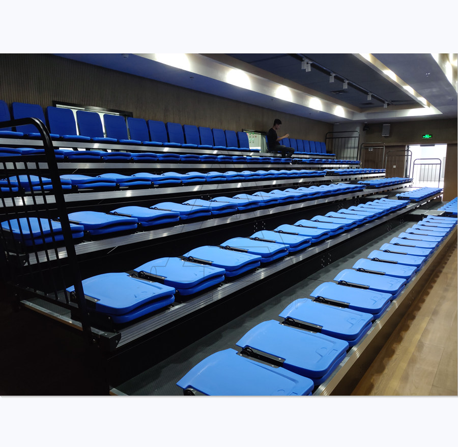 Beautiful indoor folding bleacher retractable wood bleachers