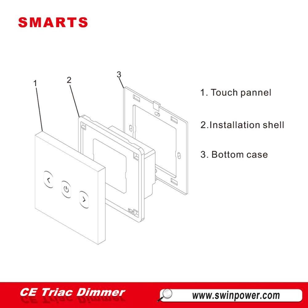 EU Standard triac Dimmer Led Light dimming Control Wall Dimmer Switch