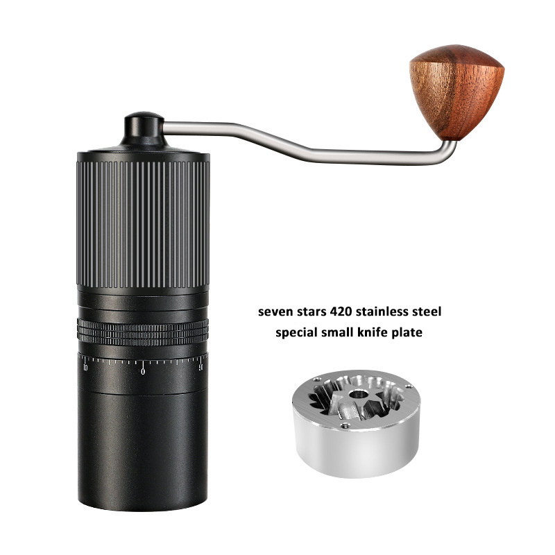 Stainless Steel Burr Aluminum Alloy Body Wood Hand Crank Mill Coffee Grinder