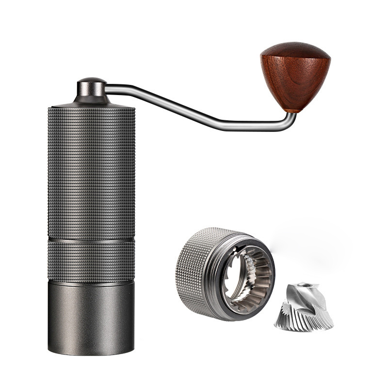 Stainless Steel Adjustable Setting Burr Manual Burr Coffee Grinder Portable Coffee Bean Hand Grinder