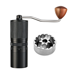 Stainless Steel Burr Aluminum Alloy Body Wood Hand Crank Mill Coffee Grinder