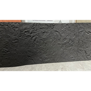 Flexible stone dark grey new design rock cut stone 3000*1200mm exterior and interior wall fireproof and waterproof material