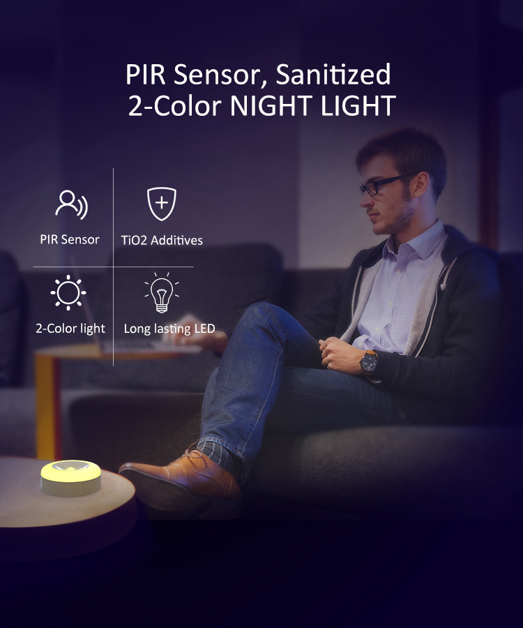 Motion Sensor, Sanitized, 2-Color Night Light