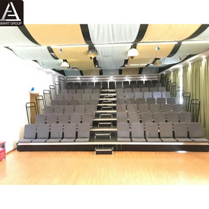 90 seats Cheap price Indoor Retractable bleacher seating Used telescopic gym bleachers For Sale