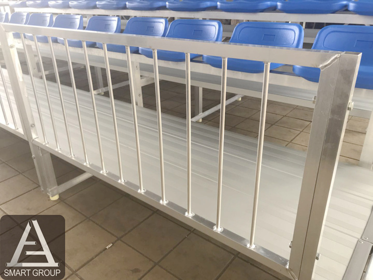 Outdoor soccer bleachers with chainlink guardrail,stadium seats