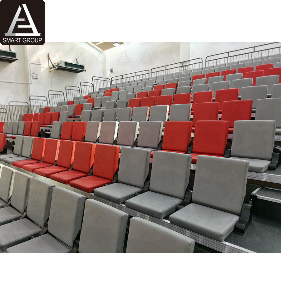 290 seats PU soft seating Customized indoor retractable bleachers stadium tribune