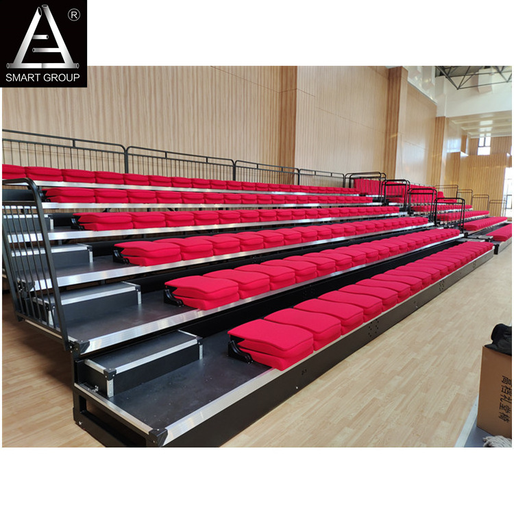 Indoor Gym Retractable Tribune Seating Telescopic Bleachers Folding Stadium Bleachers use for Indoor Basketball Court