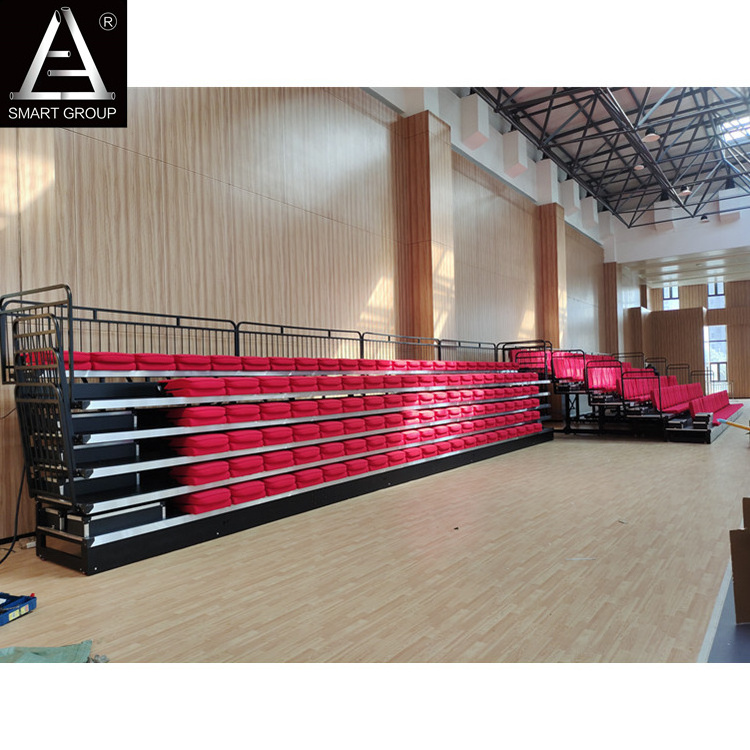 Indoor Gym Retractable Tribune Seating Telescopic Bleachers Folding Stadium Bleachers use for Indoor Basketball Court