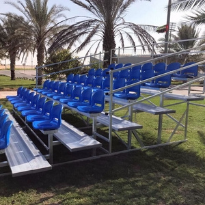 6 Row Aluminum Outfield Grandstand Bleachers With Seat For Football Soccer Playground Stadium