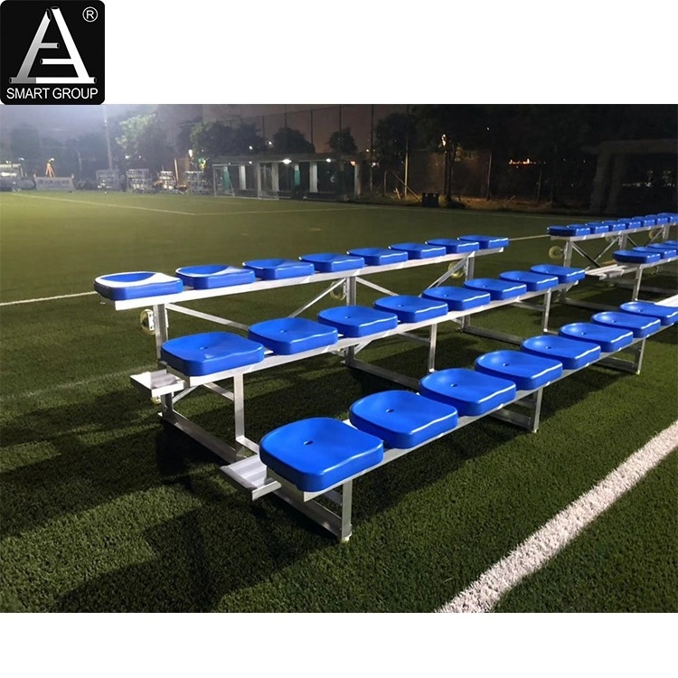 Outdoor used portable aluminum stadium bleachers with wheels grandstand seating