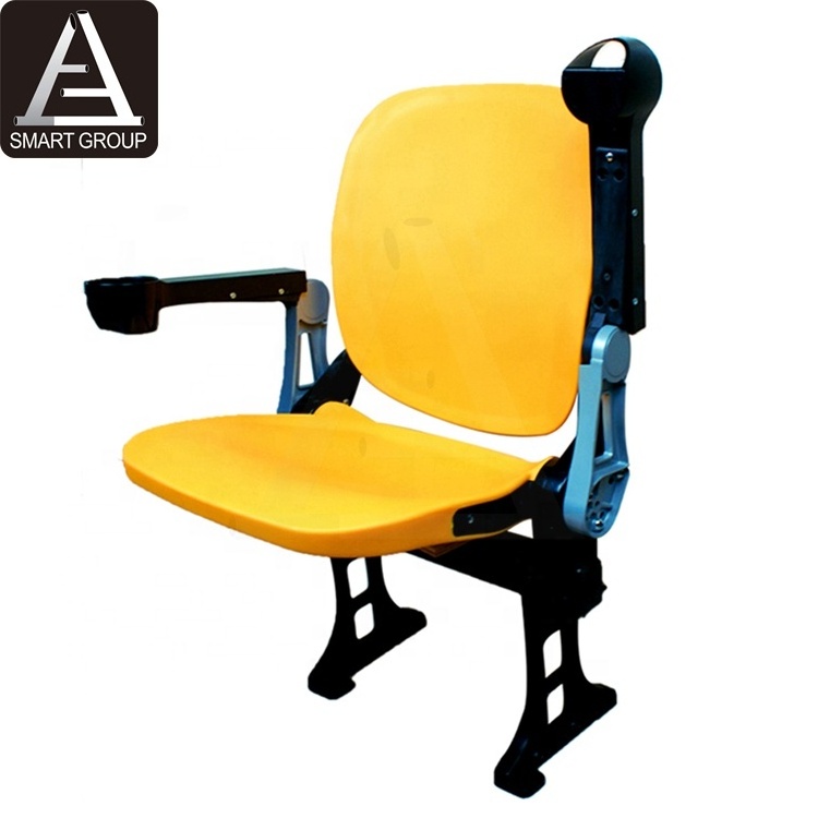 VIP tip up HDPE  seats with fold down armrest and cup holder used stadium seat