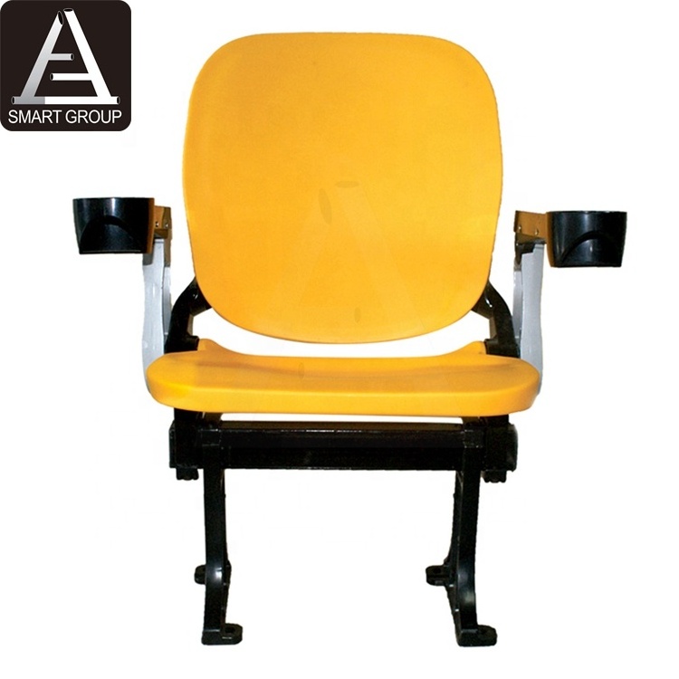 VIP tip up HDPE  seats with fold down armrest and cup holder used stadium seat