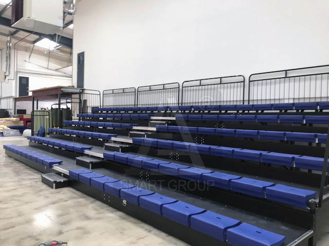 Indoor gym Retractable bleachers mobile telescopic tribune without backrest seat indoor-bleachers