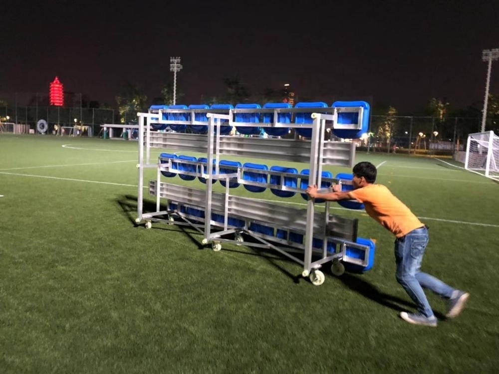 Outdoor used portable aluminum stadium bleachers with wheels grandstand seating