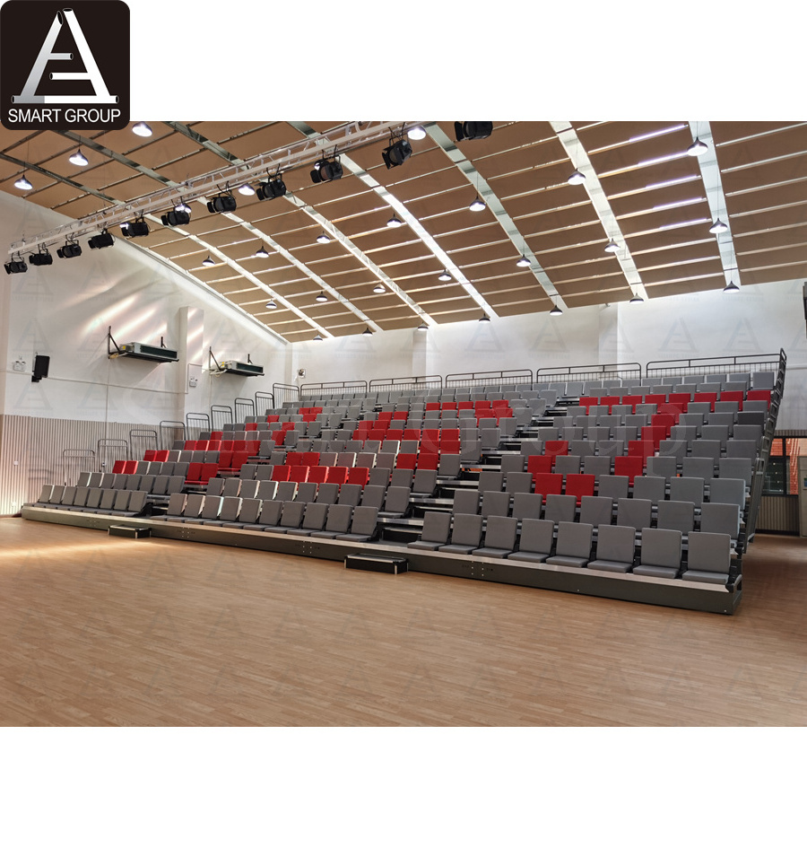 290 seats PU soft seating Customized indoor retractable bleachers stadium tribune