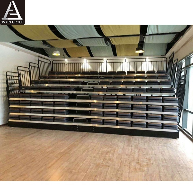 90 seats Cheap price Indoor Retractable bleacher seating Used telescopic gym bleachers For Sale