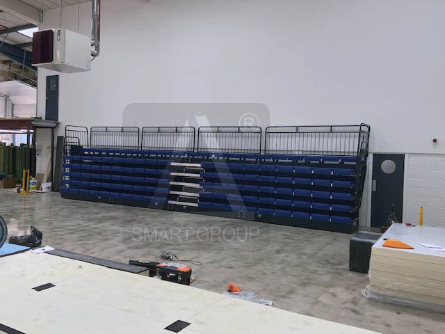 Indoor gym Retractable bleachers mobile telescopic tribune without backrest seat indoor-bleachers