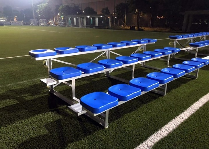 Outdoor used portable aluminum stadium bleachers with wheels grandstand seating