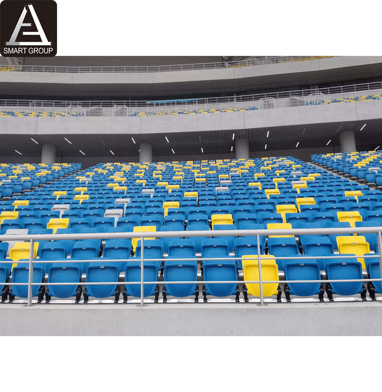 VIP tip up HDPE  seats with fold down armrest and cup holder used stadium seat