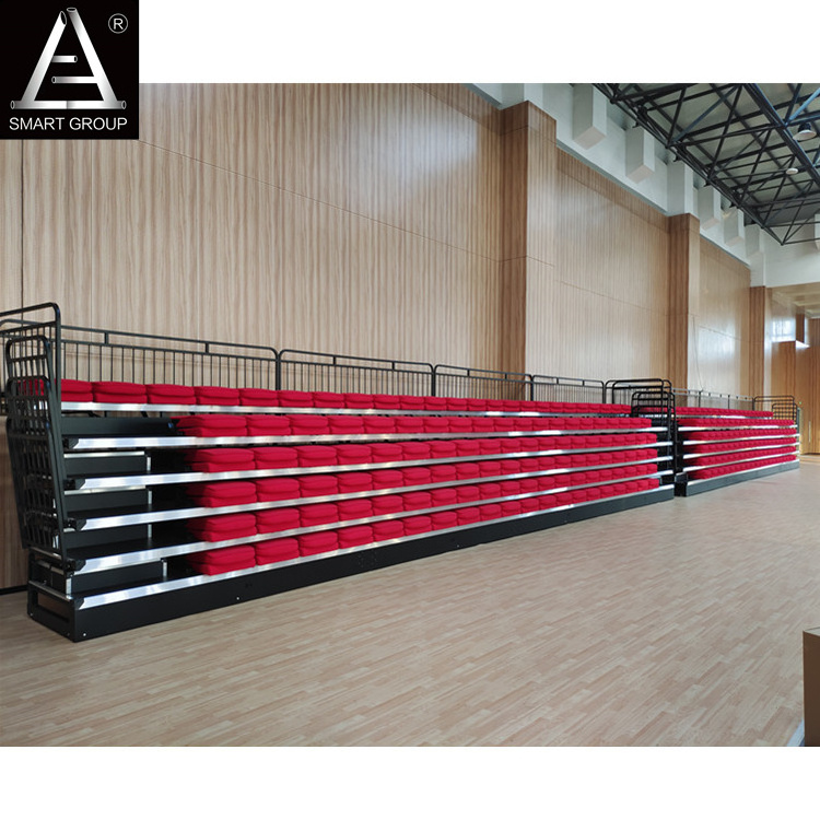 Indoor Gym Retractable Tribune Seating Telescopic Bleachers Folding Stadium Bleachers use for Indoor Basketball Court