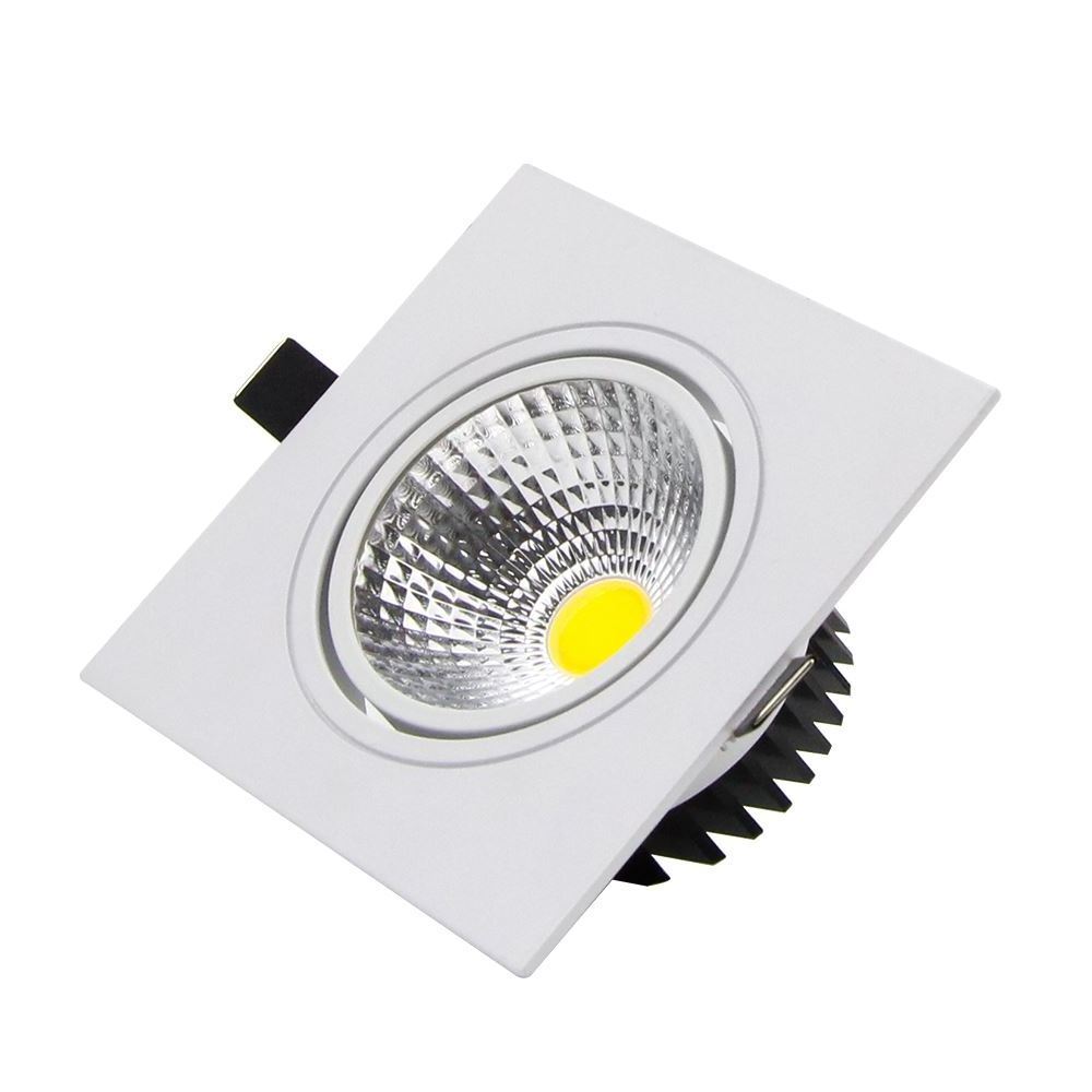 High Quality Square Recessed led down light 7w 9w 12w 15w COB LED Spot Lamp Dimmable Adjustable Ceiling Downlight for Home