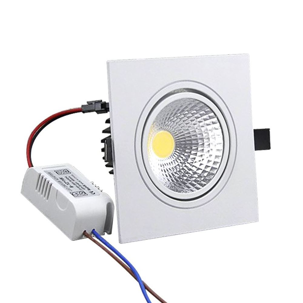 High Quality Square Recessed led down light 7w 9w 12w 15w COB LED Spot Lamp Dimmable Adjustable Ceiling Downlight for Home