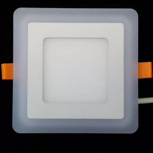 New Design Double colors Recessed Square  6W 9W 16W 24W LED Ceiling Panel Lights