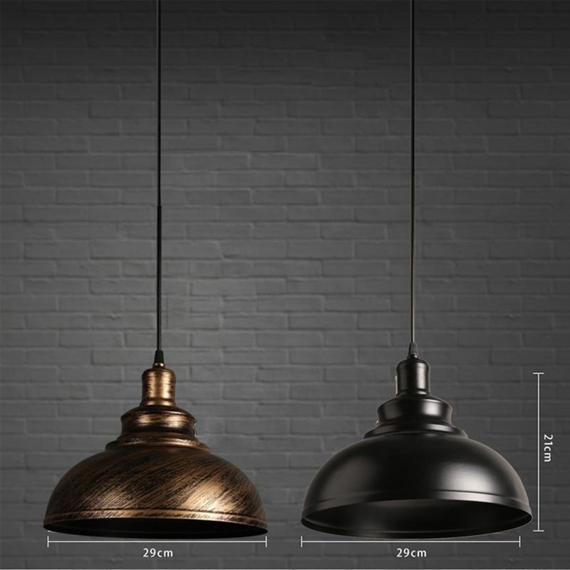 STL 110V 220V Industrial Vintage Pendant Lights Metal Kitchen Cafe & Bar Loft Retro Pendant Lamps with E27 Edison Bulb White/Bla