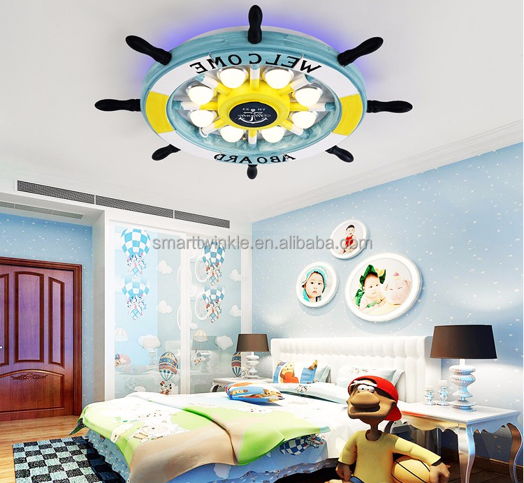 Wholesales Kids110V-220V E27 Led Lamp Rudder Kids Ceiling Lamps Kindergarten Children Room Led Ceiling Light Lamp