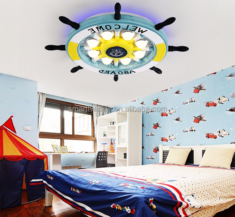 Wholesales Kids110V-220V E27 Led Lamp Rudder Kids Ceiling Lamps Kindergarten Children Room Led Ceiling Light Lamp