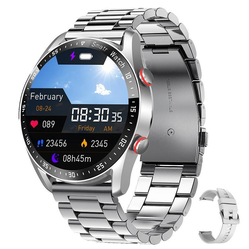 Hot Selling HW20 ECG+PPG Call Smart Watch Business Stainless Steel+Silicone Strap Watch IP67 Waterproof PK I9 Smart Watch